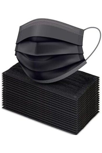 Generic Facemask Black Disposable 1 Package (50 Count): Breathable Dust Filter with Elastic Ear Loops