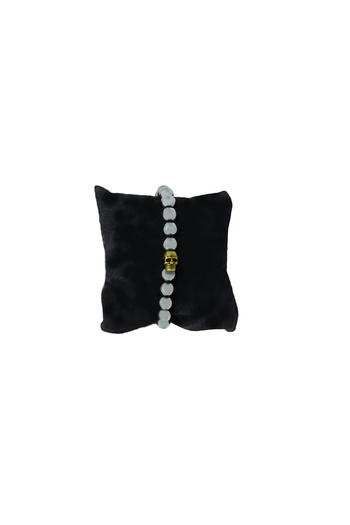 OEM Bratara din hematit cu pandantiv craniu reglabil 15-25 cm