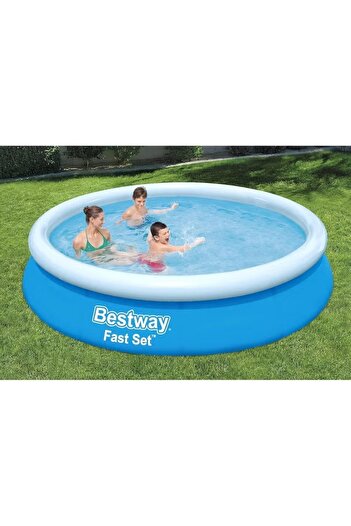 BESTWAY Fast Set Family Swimming Pool 366x76cm for Kids and Adults with Easy Drain Valve