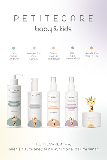 PETITECARE baby&kids Organik Yenidoğan, Bebek, Çocuk Saç ve Vücut Şampuanı, Parfümsüz, Organik Sertifikalı İçerik, 400 ML
