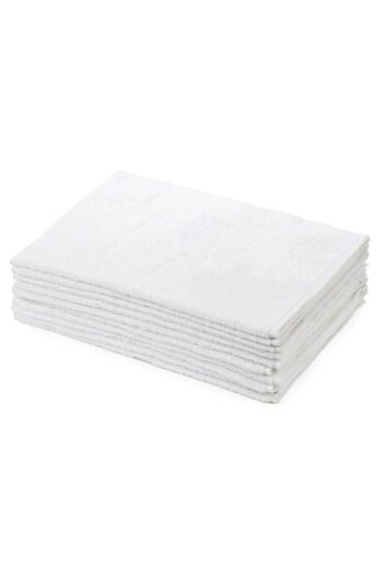 OEM Set 10 hand towels, Cotton, Uni, Greek Border, 500g/m², 30x50cm, White