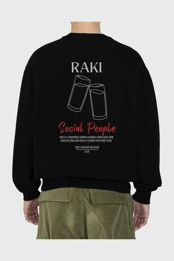 Ankhises Raki Back Printed Oversize Sweatshirt Men Women Unisex