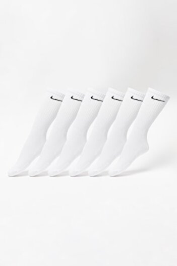 Nike , Set de sosete lungi pentru antrenament Everyday - 6 perechi, Alb, Negru, XL