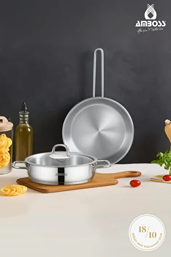 Amboss 3 Piece Nova Premium Stainless Steel Oblate Pot Pan Set