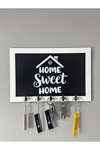 karbonsoft Home Sweet Home Written Wooden Keychain Hanger Stylish, Modern and Aesthetic Wall Decor for Door Edge