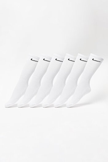 Nike , Set de sosete lungi pentru antrenament Everyday - 6 perechi, Alb, Negru, XL