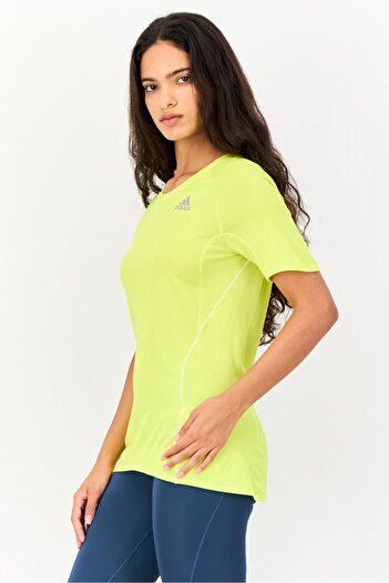 adidas Women Sportswear Fit Short Sleeves Running T-Shirt, Lemon Green