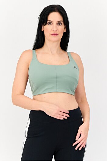 adidas Women Brand Logo Lightly Padded Sports Bra, Sage Green