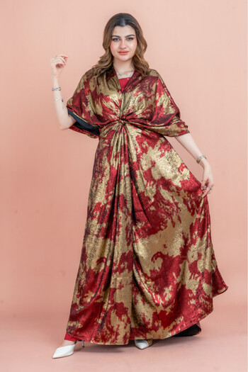 IKKXA Shimmer Wrap Design Elegant Jalabiya