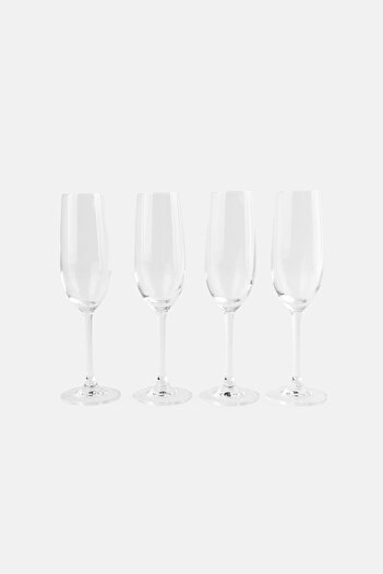 Bombay 4Pcs Chic Stemless Flute Set 230ml, Transparent