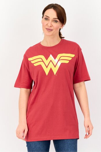 DC Women Crew Neck Short Sleeve Graphic Print T-shirt, Red