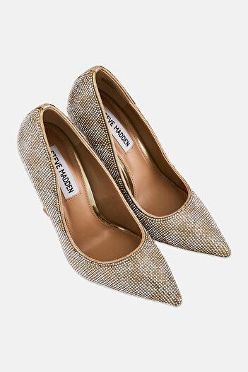 Steve Madden Women Priscilla-R Rhinestone Slip On Pump Shoes, Gold