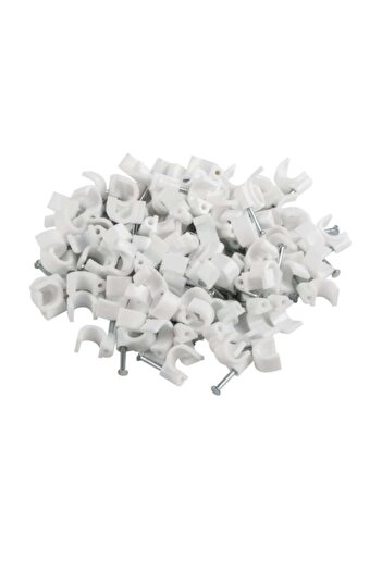 UIQ Set 100 cleme cablu 7mm, cui de oțel 14mm, cutie depozitare