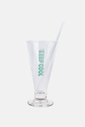 Ritzenhoff & Breker Glass Ice Cream Tumbler With Straw 330 ml, Transparent