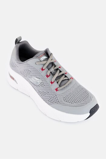 SKECHERS Men Arch Fit Dlux Summer Lace Up Running Shoes, Grey