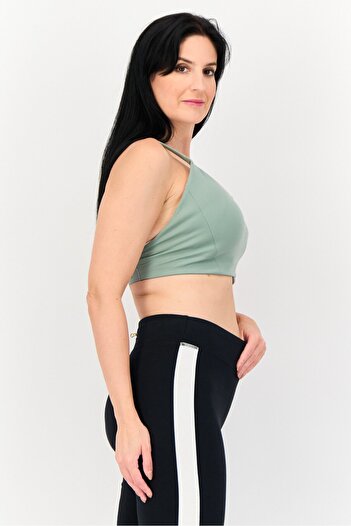 adidas Women Brand Logo Lightly Padded Sports Bra, Sage Green
