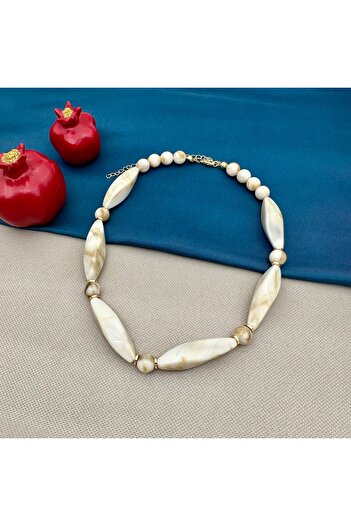 Opia Takı & Aksesuar Marble Look Bead Necklace