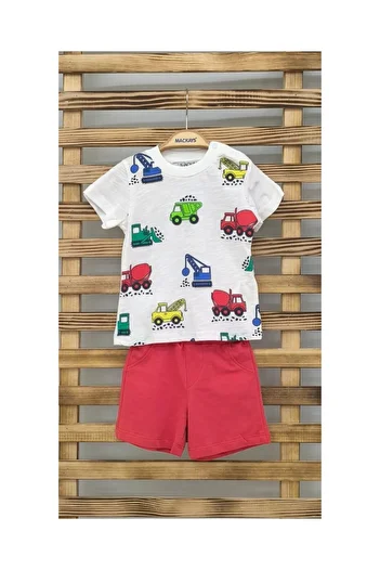 CİCHLİD Men's Car Patterned Shorts Suit