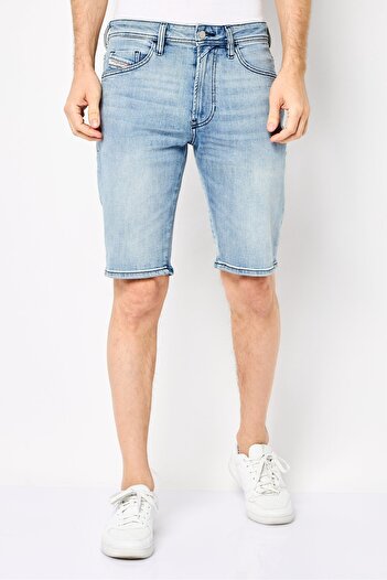 Diesel Men Washed Denim Shorts, Blue