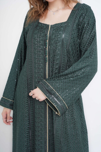 IKKXA Dazzling Charm Embroidered Jalabiya