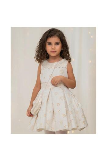Pamina Elegant girls' dress with floral embroidery and matching bag - Kids