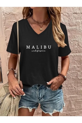 FUFLUNS Malibu Printed Women's Oversize V-Neck T-Shirt