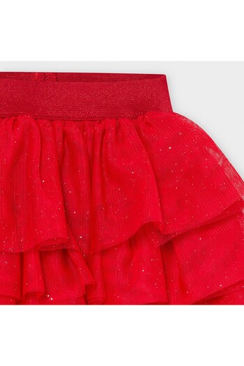 MAYORAL Baby Skirt, Red with Ruffles,