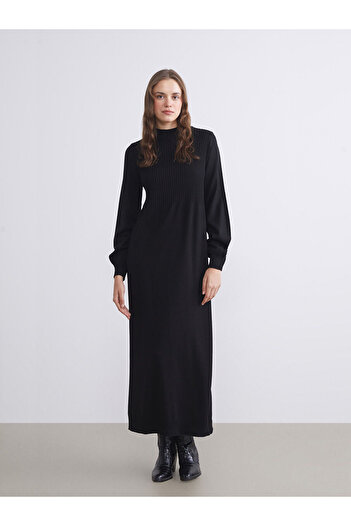 LC Waikiki Plus New Season Stand Collar Knitwear Dress
