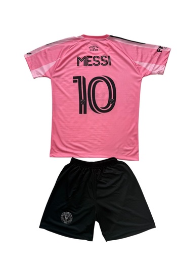 TETYS 2025-2026 New Season Pink/Black Inter-Miami-Lionel-Messi Kids Soccer Jersey Set of 2
