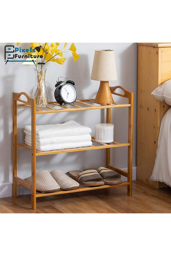 PixelsFurniture Pixel Furniture 4-Tier Shoe Organizer Made of Natural Bamboo