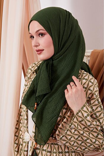 LuvenSara Muslin Shawl Dark Green