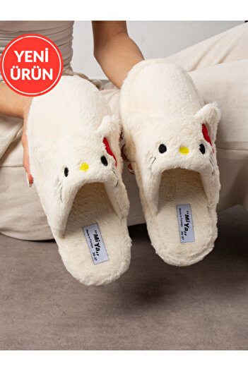 STOCON Cute Cat Cat Kitty Figured Embroidered Winter Unisex House Slippers Do Not Make Sound Anti-Slip Sole Stc1124