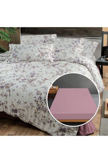 Ralex Lenjerie pat Ranforce Bumbac 100% cu husa pentru saltea de 140/160 cm x 200 cm, pilota 200 x 230 cm,
