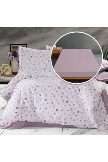 Ralex Bed Linen Set Ranforce Cotton 100% with Mattress Cover 140/160 x 200 cm, Quilt 200 x 230 cm, 2 Pillo