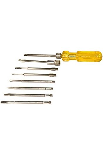 TATACO AGRICO Tata Screwdriver Kit with 8 Blades | Electrical Tester with Multipurpose Application | Yellow