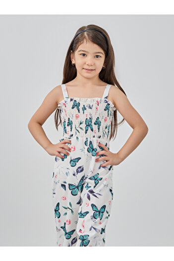 Styli White Butterfly Print Cami Wide Leg Jumpsuit
