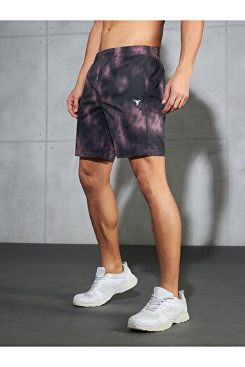 Technosport By Styli Solid 2-Way Stretch Tie-Dye Print Shorts