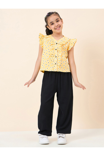Stylo Bug By Styli Daisy Print Ruffled Top and Pants Set
