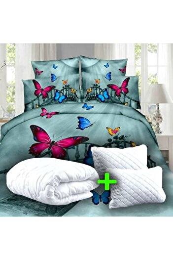 Ralex Economic Package Double Bed Linen Digital Print 3D + 2 Quilted Pillows 50x70 cm + Quilt 200x215 cm S