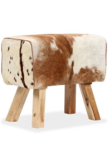 vidaxl Stool Genuine Goat Leather 60x30x50 cm