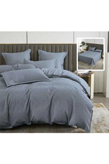 Ralex Double Bed Linen Set Finet Natur UNI Baroque 6 Pieces, Sheet 230 x 250 cm, Duvet 200 x 230 cm, 2 Pil