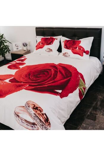 Ralex Double Bed Linen 100% Cotton Ranforce 4-Piece Extra Large, Bedsheet 240 x 260 cm, Quilt Cover 200 x