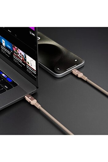Powerology 60W USB-C to USB-C V2.0 Aluminum Shell Nylon Braided Cable 1.2 Meter