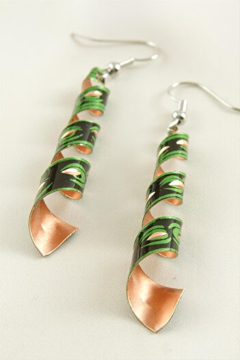 ZERO LAND Hn-Shop Cylinder Copper Earrings-Bronze