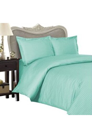 HomePuls Double Bed Linen with 2 Duvet Covers 140 x 220 cm Damask Polycotton Stripe 1 cm, Bed Sheet 230 x 260