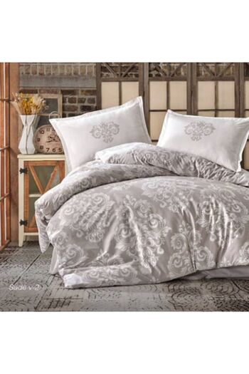 Ralex Double Bed Linen 100% Cotton Ranforce 4 Pieces Extra Large, Bed Sheet 240 x 260 cm, Quilt Cover 200