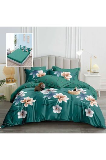 Ralex Double Bed Linen Finet Cotton 6 Pieces with Mattress Cover 160 x 200 or 180 x 200 cm, Duvet 200 x 23