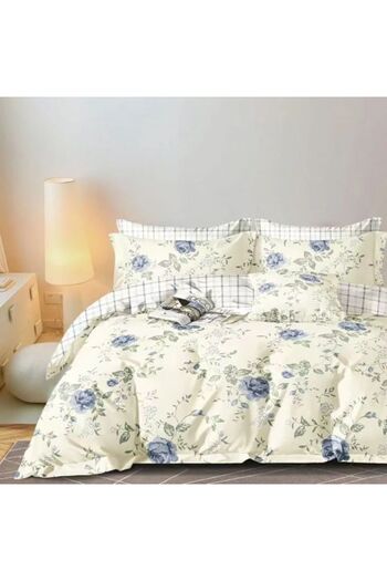 Ralex Double Bed Linen Percale Printed 100% Cotton, 4 Pieces, 240x260 cm Sheet, 200x230 cm Quilt, 2 50x70