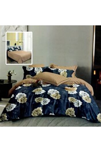 Ralex Double Bed Sheet Set Cotton Finet 6 Pieces 220 x 240 cm, Quilt 200 x 230 cm, 2 Pillowcases 50 x 70 a