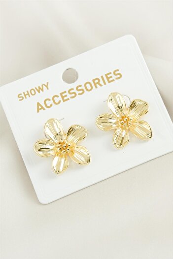 ZERO LAND Hn-Shop Orchid Trend Metal Earrings-Silver Color